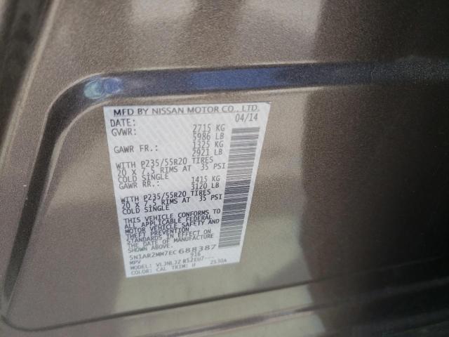 5N1AR2MM7EC688387 - 2014 NISSAN PATHFINDER S GRAY photo 13