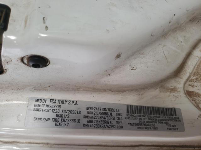 ZFBHRFAB2K6M63353 - 2019 RAM PROMASTER 白色 照片 13