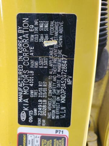 KNDJP3A52G7286477 - 2016 KIA SOUL + GOLD photo 12