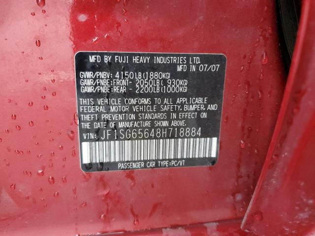 JF1SG65648H718884 - 2008 SUBARU FORESTER 2.5X PREMIUM RED photo 14