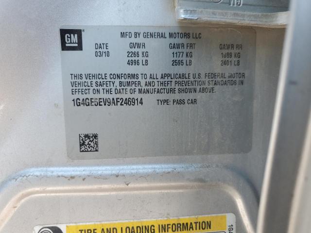 1G4GE5EV9AF246914 - 2010 BUICK LACROSSE CXS SILVER photo 12