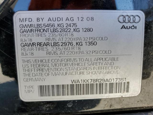 WA1KK78R29A017351 - 2009 AUDI Q5 3.2 BLACK photo 13