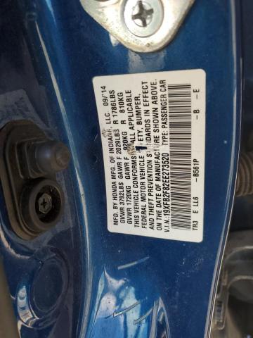 19XFB2F82EE273520 - 2014 HONDA CIVIC EX BLUE photo 12