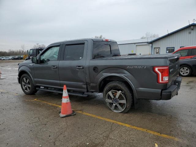 1FTEW1CF0GFC54907 - 2016 FORD F150 SUPERCREW GRAY photo 2