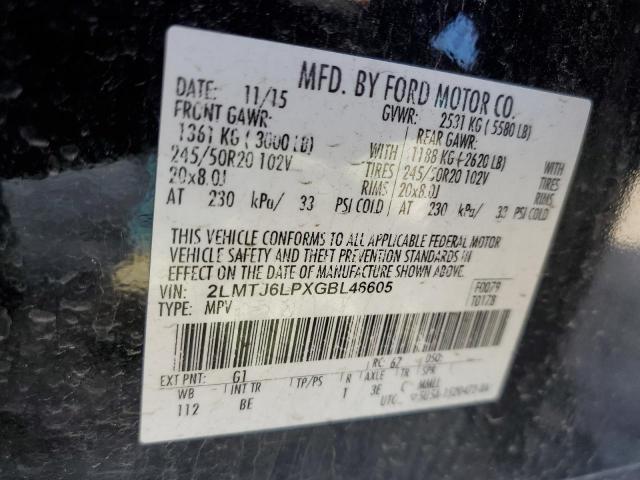 2LMTJ6LPXGBL46605 - 2016 LINCOLN MKX RESERVE 黑色 照片 12