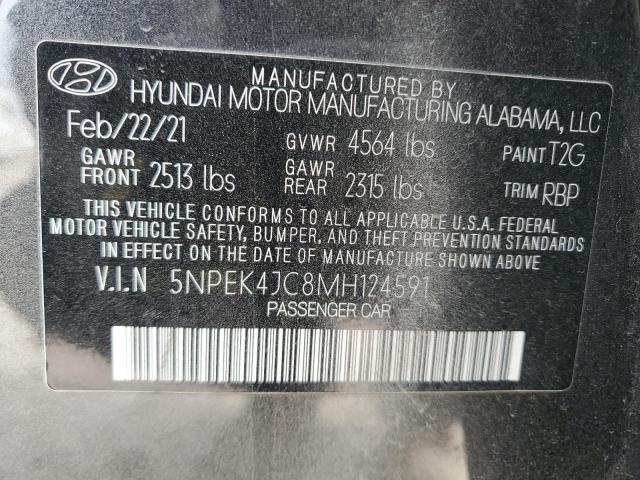 5NPEK4JC8MH124591 - 2021 HYUNDAI SONATA N LINE GRAY photo 12