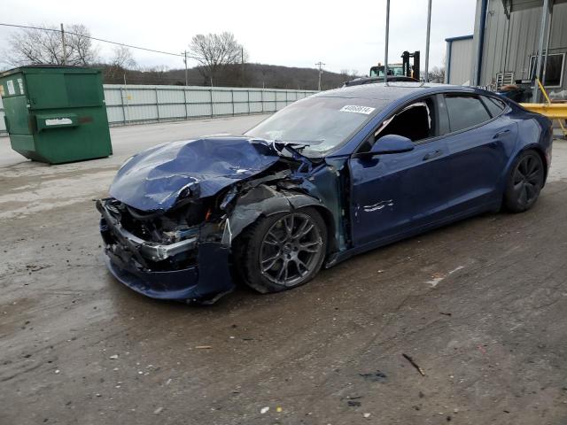 5YJSA1E59NF490172 - 2022 TESLA MODEL S ლურჯი ფოტო 1