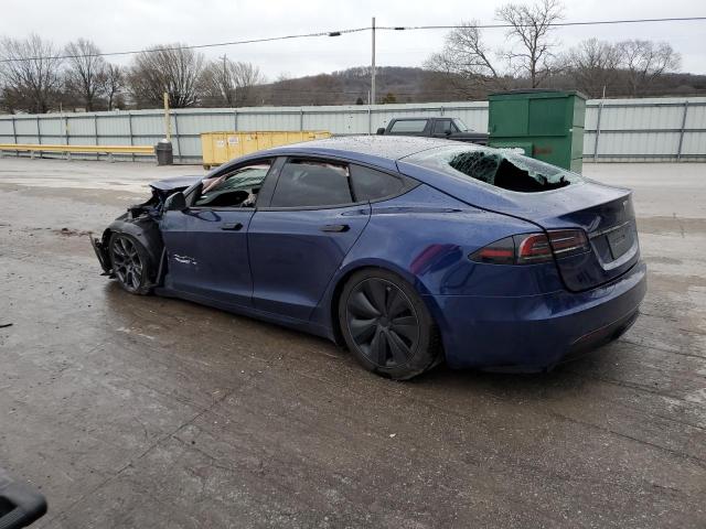 5YJSA1E59NF490172 - 2022 TESLA MODEL S ლურჯი ფოტო 2
