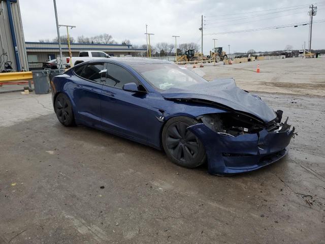 5YJSA1E59NF490172 - 2022 TESLA MODEL S ლურჯი ფოტო 4