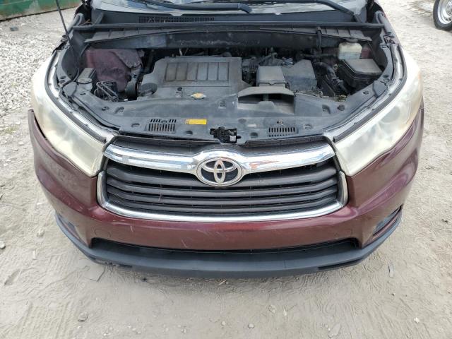 5TDKKRFH7ES006287 - 2014 TOYOTA HIGHLANDER XLE BURGUNDY photo 12