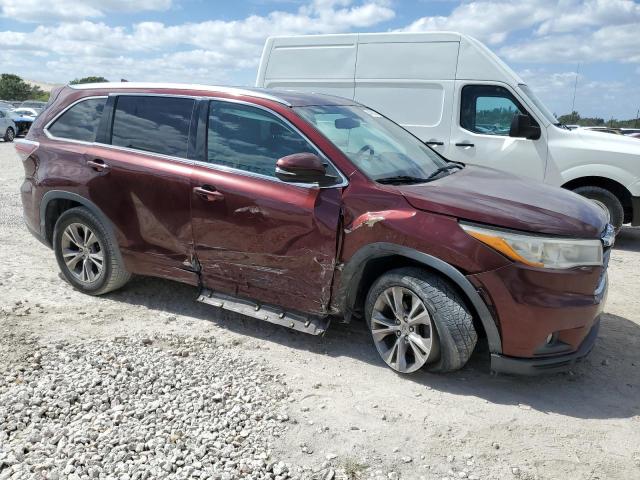 5TDKKRFH7ES006287 - 2014 TOYOTA HIGHLANDER XLE BURGUNDY photo 4