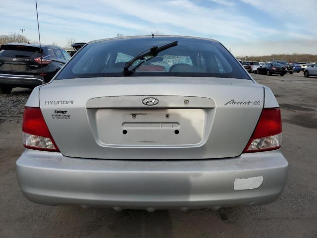 KMHCG35C81U100222 - 2001 HYUNDAI ACCENT GS SILVER photo 6