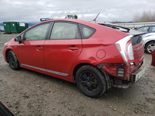 JTDKN3DU4C5457300 - 2012 TOYOTA PRIUS RED photo 2