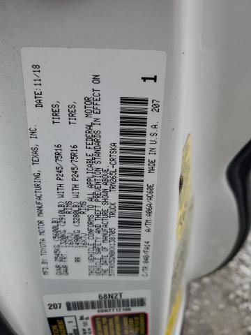 5TFRX5GN8KX138705 - 2019 TOYOTA TACOMA ACCESS CAB თეთრი ფოტო 12