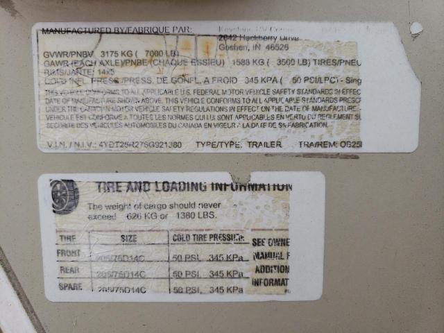 4YDT25R276G921380 - 2006 KEYSTONE OUTBACK WHITE photo 10