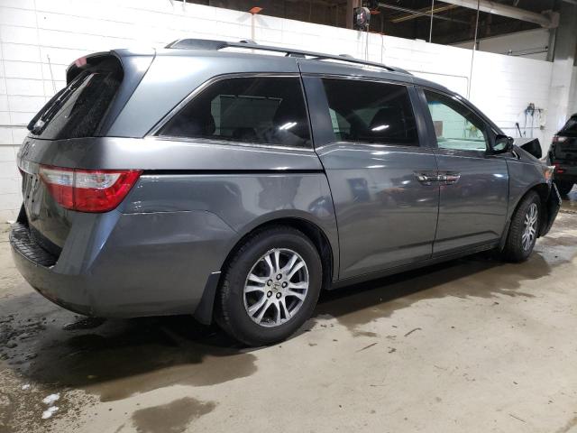 5FNRL5H68BB029934 - 2011 HONDA ODYSSEY EXL GRAY photo 3