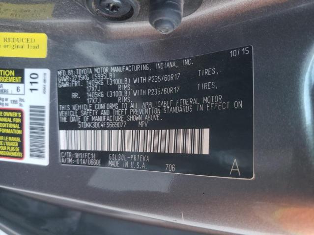 5TDKK3DC4FS669077 - 2015 TOYOTA SIENNA LE GRAY photo 14