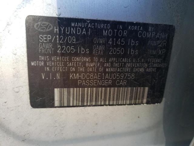 KMHDC8AE1AU059758 - 2010 HYUNDAI ELANTRA TO GLS SILVER photo 13