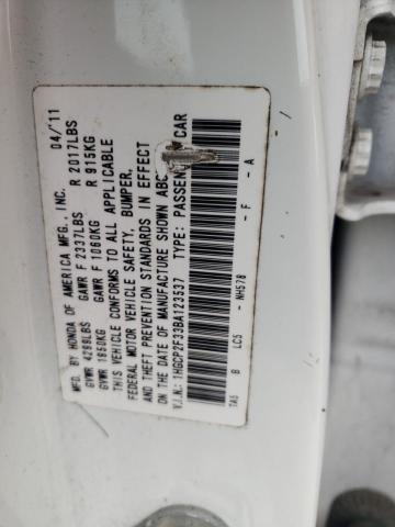 1HGCP2F33BA123537 - 2011 HONDA ACCORD LX WHITE photo 13