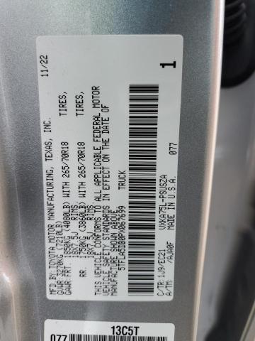 5TFLA5DB0PX067699 - 2023 TOYOTA TUNDRA CREWMAX SR SILVER photo 12