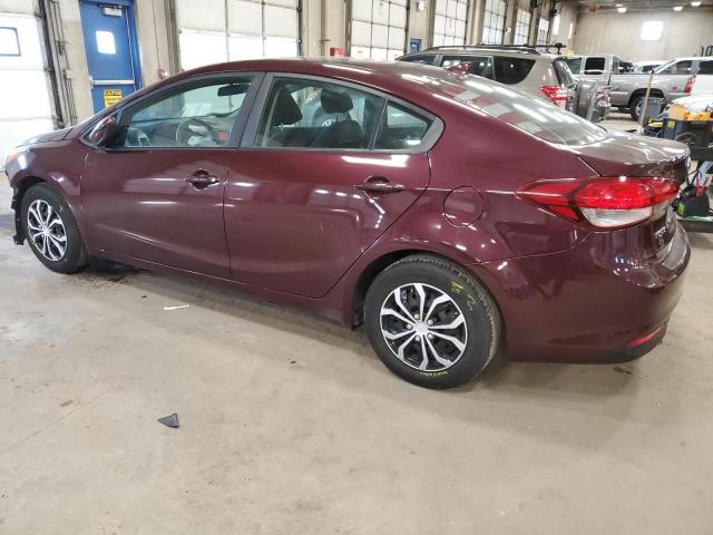 3KPFL4A73HE139188 - 2017 KIA FORTE LX MAROON photo 2