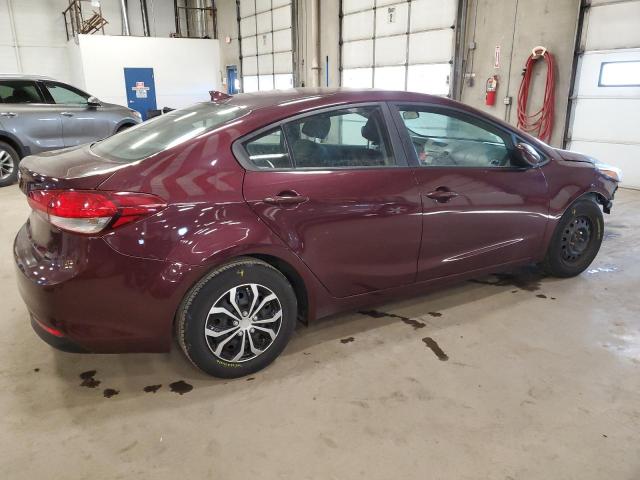 3KPFL4A73HE139188 - 2017 KIA FORTE LX MAROON photo 3