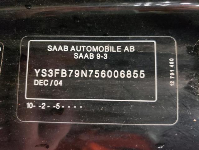 YS3FB79N756006855 - 2005 SAAB 9-3 LINEAR BLACK photo 10