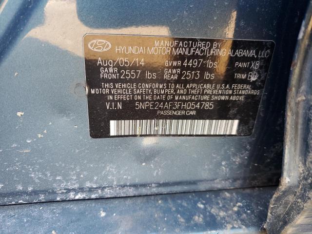 5NPE24AF3FH054785 - 2015 HYUNDAI SONATA SE BLUE photo 12