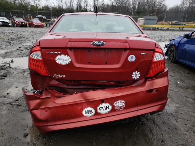 3FAHP0HA5AR130083 - 2010 FORD FUSION SE RED photo 6