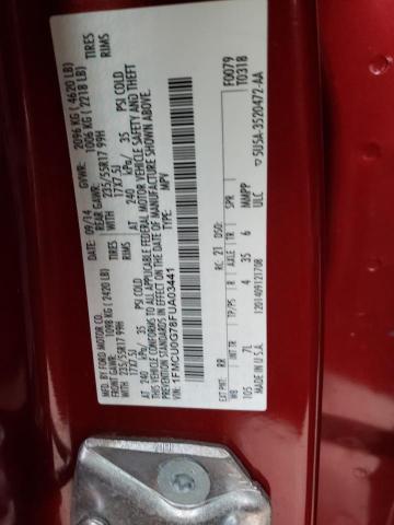 1FMCU0G78FUA03441 - 2015 FORD ESCAPE SE RED photo 12