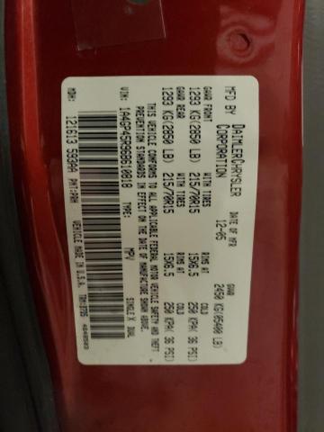 1A4GP45R96B610818 - 2006 CHRYSLER TOWN & COU წითელი ფოტო 12