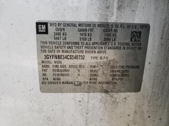 3GYFNBE34CS548732 - 2012 CADILLAC SRX PERFORMANCE COLLECTION Biały zdjęcie 13