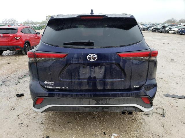 5TDLZRAH9NS133758 - 2022 TOYOTA HIGHLANDER XSE BLUE photo 6