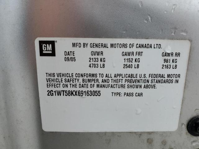 2G1WT58KX69163055 - 2006 CHEVROLET IMPALA LT SILVER photo 12