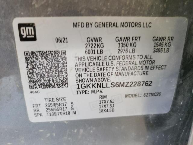 1GKKNLLS6MZ228762 - 2021 GMC ACADIA AT4 GRAY photo 13