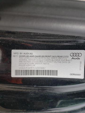 WAUVFAFR7CA004882 - 2012 AUDI A5 PRESTIGE BLACK photo 12