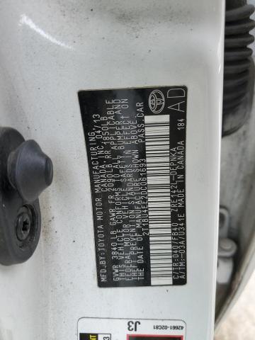 2T1BU4EE2DC061693 - 2013 TOYOTA COROLLA BASE WHITE photo 12