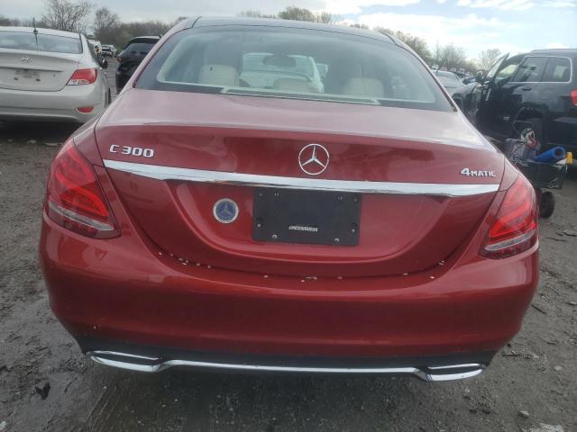 55SWF4KB4HU224138 - 2017 MERCEDES-BENZ C 300 4MATIC BURGUNDY photo 6