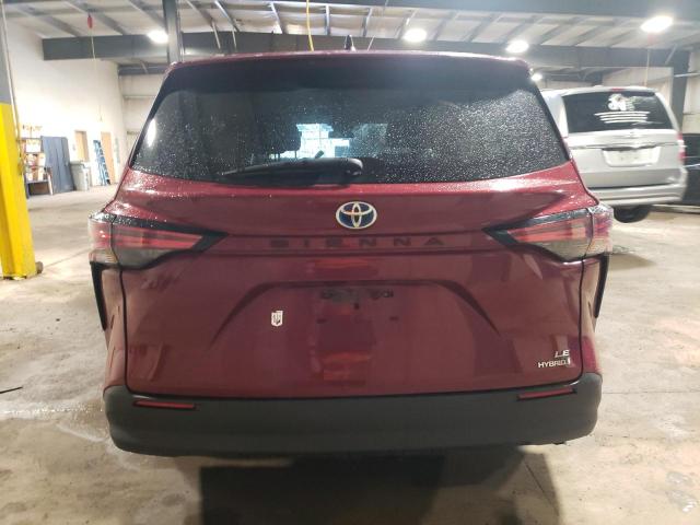 5TDKRKEC8MS014356 - 2021 TOYOTA SIENNA LE RED photo 6