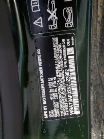 WBA73AP02NCJ23982 - 2022 BMW 430XI GREEN photo 13