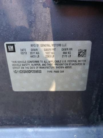 1G11C5SA9DF259600 - 2013 CHEVROLET MALIBU 1LT 银色 照片 13