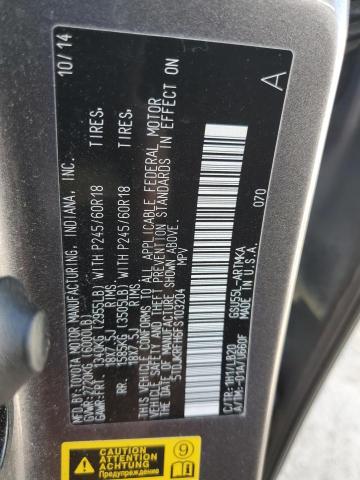 5TDJKRFH6FS103204 - 2015 TOYOTA HIGHLANDER XLE 黑色 照片 12