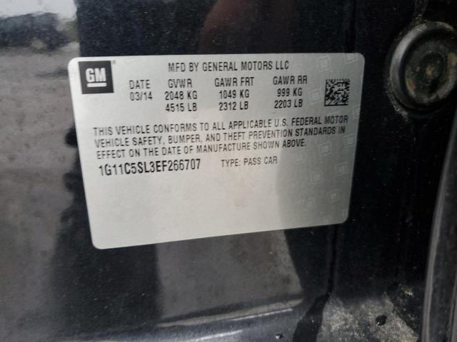 1G11C5SL3EF266707 - 2014 CHEVROLET MALIBU 1LT CHARCOAL photo 12