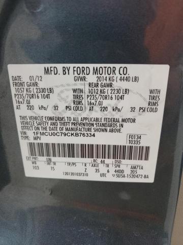 1FMCU0C79CKB76334 - 2012 FORD ESCAPE XLS BLUE photo 13