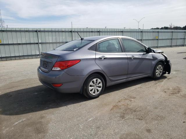 KMHCT4AE5GU092629 - 2016 HYUNDAI ACCENT SE GRAY photo 3