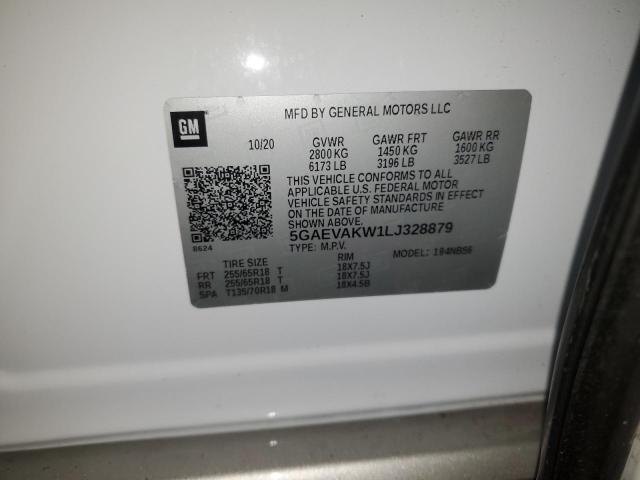 5GAEVAKW1LJ328879 - 2020 BUICK ENCLAVE ESSENCE თეთრი ფოტო 13