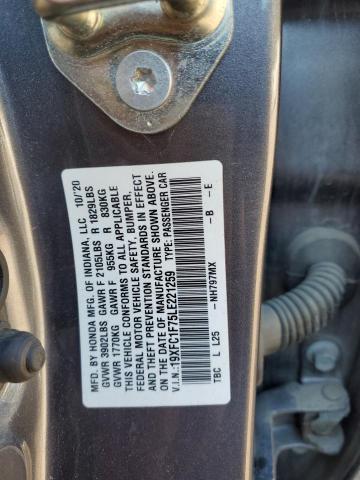 19XFC1F75LE221259 - 2020 HONDA CIVIC EXL CHARCOAL photo 12