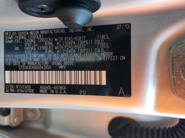 5TDZA3EH4DS042050 - 2013 TOYOTA HIGHLANDER BASE Күміс фото 14