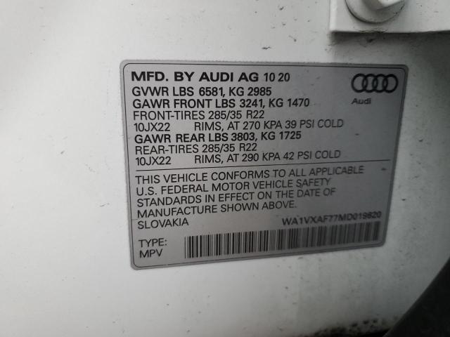 WA1VXAF77MD019620 - 2021 AUDI Q7 PRESTIGE 白色 照片 13