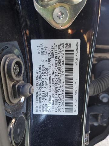 2HGFC2F89KH590497 - 2019 HONDA CIVIC SPORT 黑色 照片 12